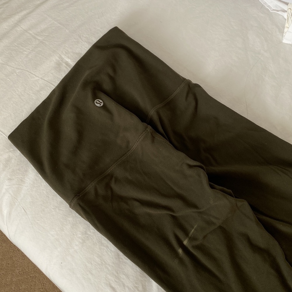 Lululemon align pant, high rise, 25” length, olive green. Like new - Picture 9 of 15